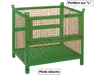 Conteneur grillagé 800 Kg / 1200 x 1000 H 650