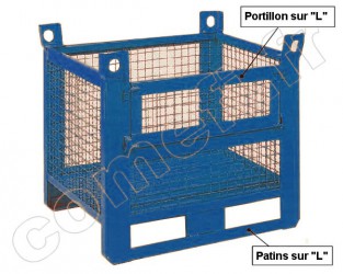 Conteneur grillagé 1500 Kg / 1000 x 800 H 650